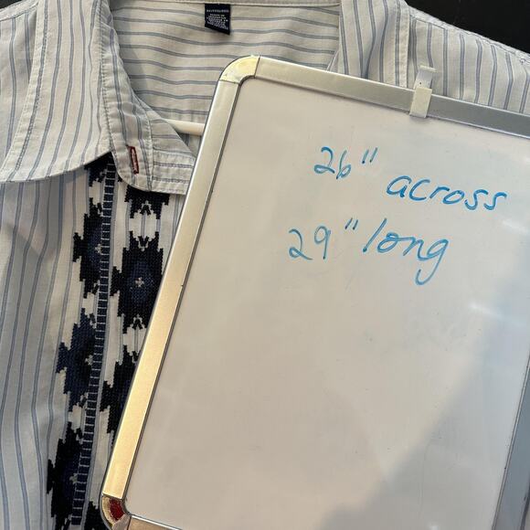 Chaps Shirt Womens 3X Blue White Stripe Embroidered Button Front Long Sleeve - Picture 9 of 9